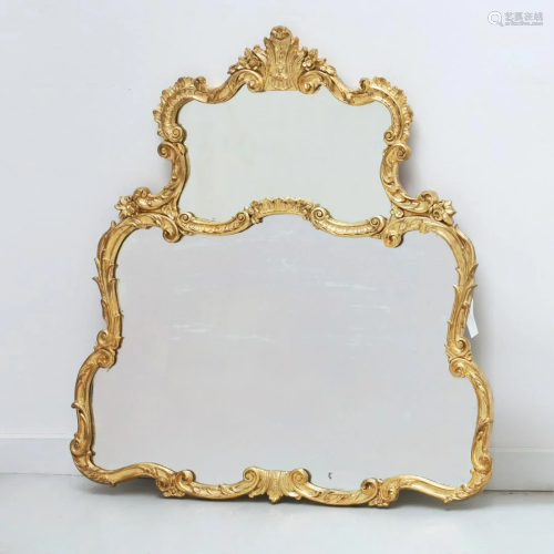 Vintage Louis XV style carved giltwood mirror