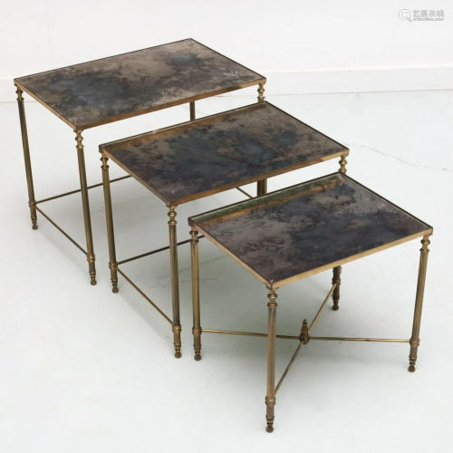 Set (3) Maison Jansen style nesting tables