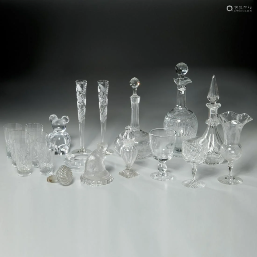 Collection antique & modern glass, incl. Asprey