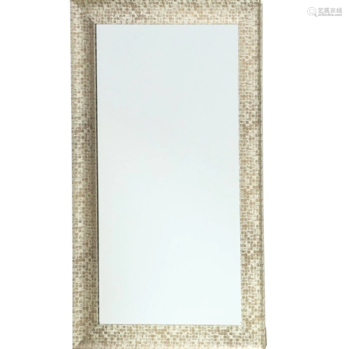Contemporary textured silvertone mirror