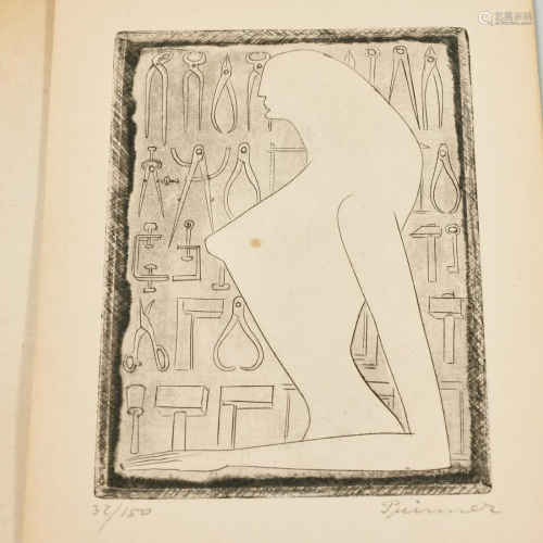 Prinner, La Femme Tondue, with signed etchings