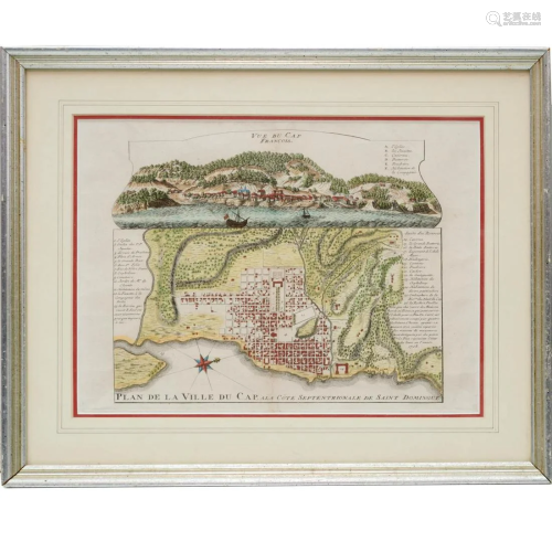 Plan de la Ville du Cap, antique map, 1731