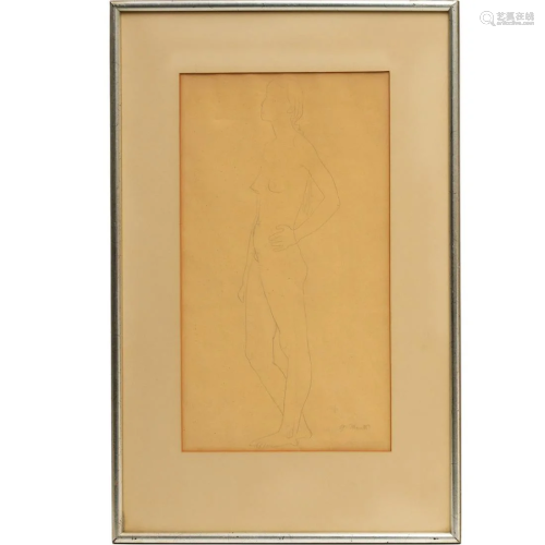 Gerhard Marcks, nude drawing