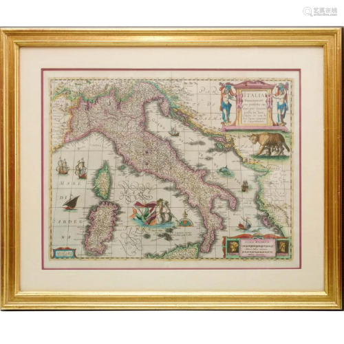 Jan Jansson, map of Italy, 17th c.