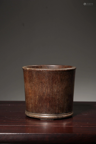 A ZITAN BRUSHPOT.BITONG 清 小叶