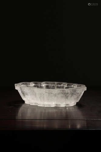 A CARVED CRYSTAL WASHER.QING PERIOD 清 天