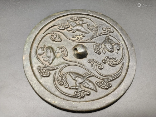 A BRONZE MIRROR .SONG PERIOD 宋代鸟