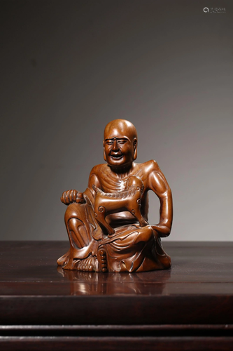 A CARVED HUANGYANGMU LUOHAN.REPUBLIC PERIOD 民