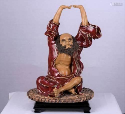 Original Shiwan Figure with Intricate Beard