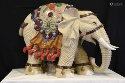 Large Handmade Porcelain Elephant