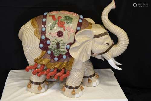 Large Handmade Porcelain Elephant