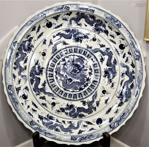 Incredible Hand Painted Chinese Porcelain Charger Plate