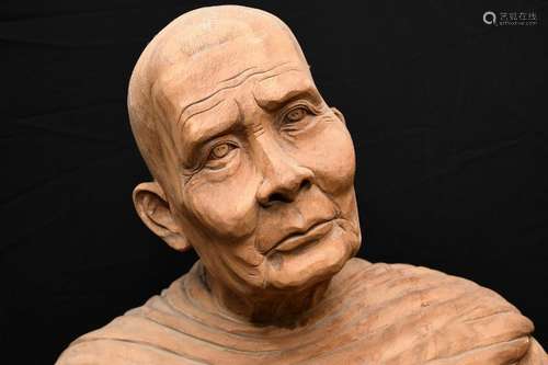 Life Size Teak Hand Carved Monk