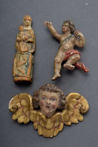 3 Diverse sakrale Miniatur Figuren: 