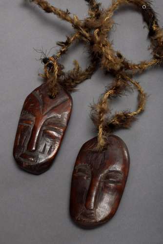 2 Diverse Amulette oder Passport Masken, Lega, Ostkongo, 1. Hälfte 20.Jh., Elf