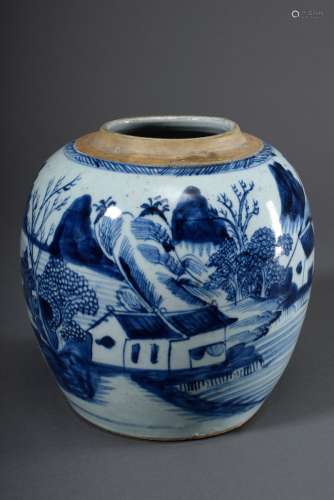 Chinesischer Porzellan Ingwertopf mit Blaumalereidekor 