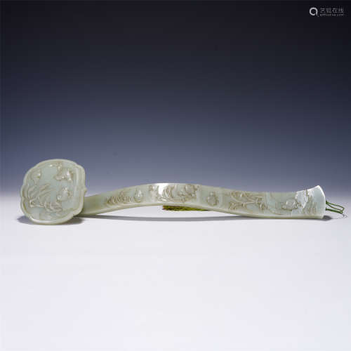 A CHINESE CARVING JADE  RUYI SCEPTER