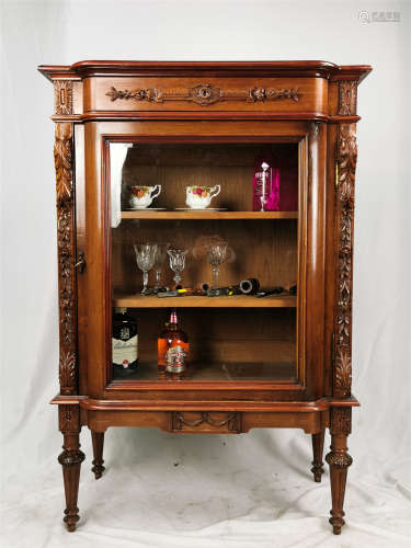 A EUROPEAN STYLED ROSEWOOD WINE CABINET