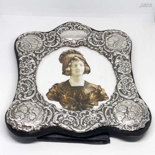 A ENGLISH CARVED PURE SILVER PICTURE FRAME