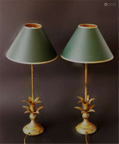 A PAIR OF ENGIISH DESIGN TABLE LAMPS