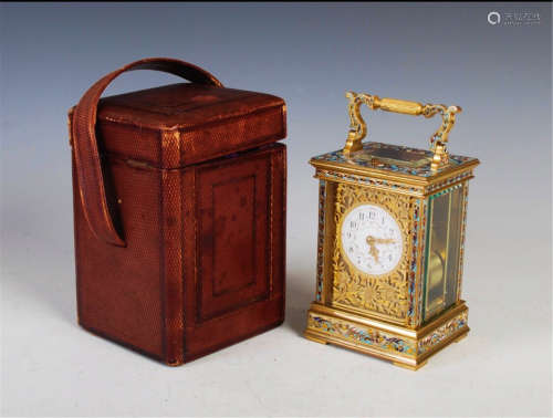 A FRANCE ENAMEL FLOWER WESTERN CLOCK