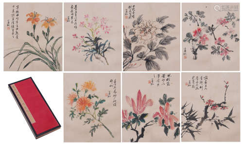 CHINESE PAINTING ALBUM OF FLWOERS BLOSSOMMING