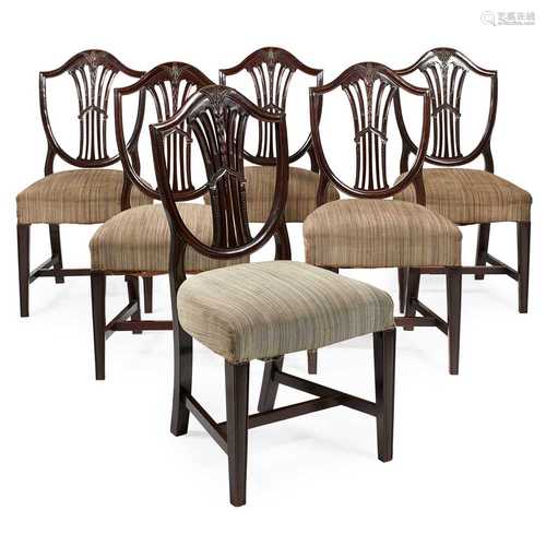 SET OF EIGHT GEORGE III MAHOGANY DINING CHAIRS LATE 18TH CENTURY