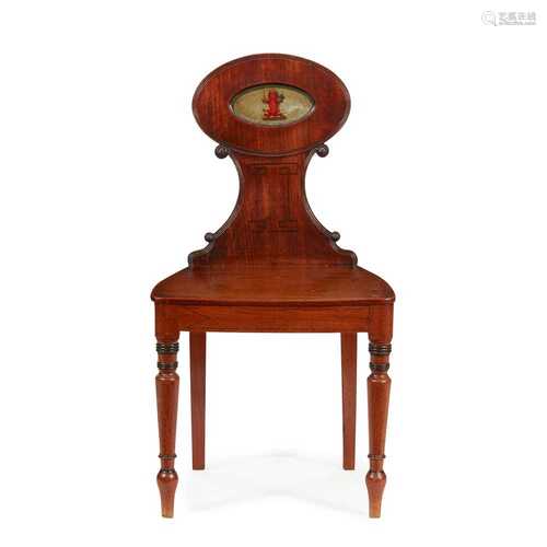 REGENCY MAHOGANY HALL CHAIR EARLY 19TH CENTURY