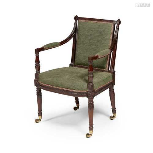 GEORGE III STAINED MAHOGANY ARMCHAIR LATE 18TH CENTURY