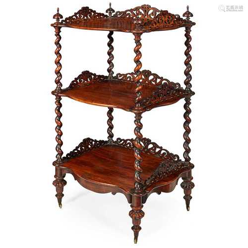 WILLIAM IV WALNUT WHATNOT 19TH CENTURY