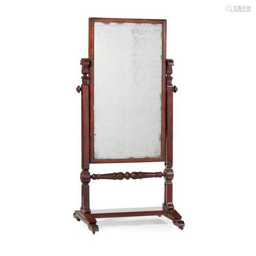 LATE REGENCY MAHOGANY CHEVAL MIRROR, IN THE MANNER OF GEORGE SMITH EARLY 19TH CENTURY