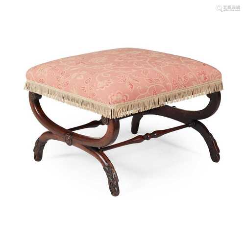 Y REGENCY ROSEWOOD X-FRAME STOOL EARLY 19TH CENTURY