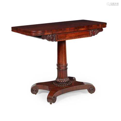 Y REGENCY ROSEWOOD TEA TABLE EARLY 19TH CENTURY