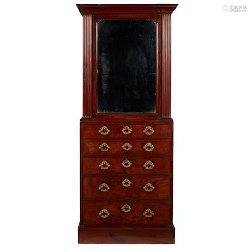 GEORGE II MAHOGANY LADY'S SECRETAIRE BOOKCASE MID 18TH CENTURY