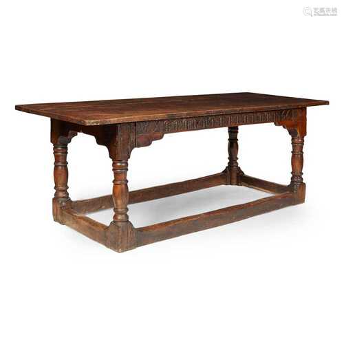 OAK 17TH CENTURY STYLE REFECTORY TABLE 20TH CENTURY