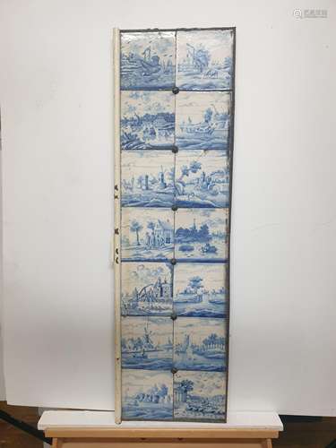 GROUP OF TWENTY EIGHT DELFT TILES 18TH CENTURY