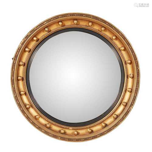 THREE REGENCY STYLE CONVEX MIRRORS