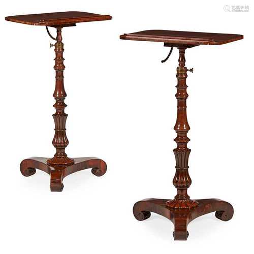 Y REGENCY ROSEWOOD READING STANDS EARLY 19TH CENTURY