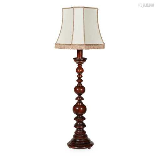 TURNED WALNUT STANDARD LAMP 18TH CENTURY AND LATER