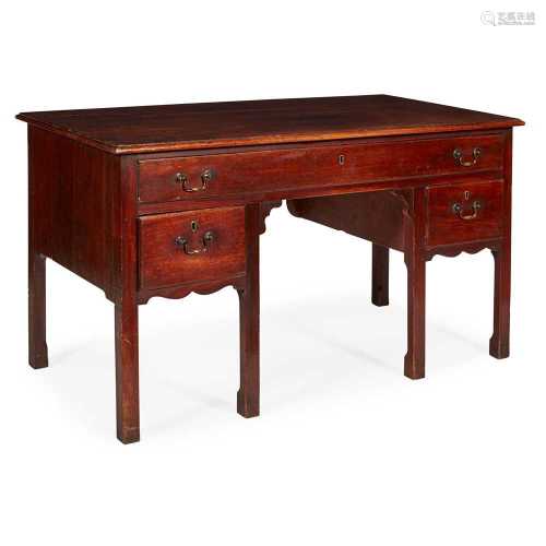 GEORGIAN ESTATE BUILT MAHOGANY AND STAINED BEECH DESK 18TH CENTURY