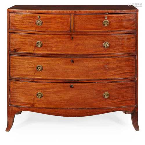 GEORGE III MAHOGANY BOWFRONT CHEST OF DRAWERS LATE 18TH CENTURY