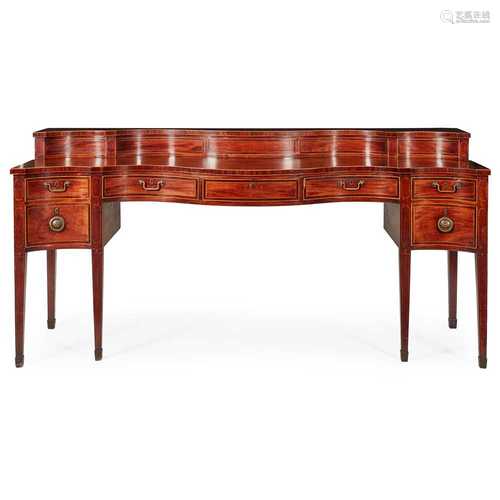 LATE GEORGE III MAHOGANY SERPENTINE SIDEBOARD 18TH CENTURY