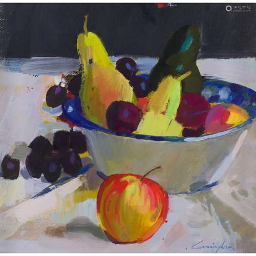 § JOHN CUNNINGHAM (SCOTTISH 1927-2000) BOWL OF FRUIT