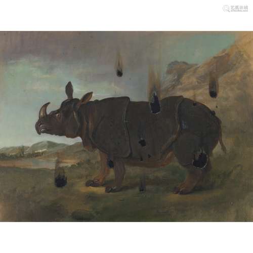 § DERRICK GUILD R.S.A (SCOTTISH B.1961) BURNT RHINO AFTER OUDRY