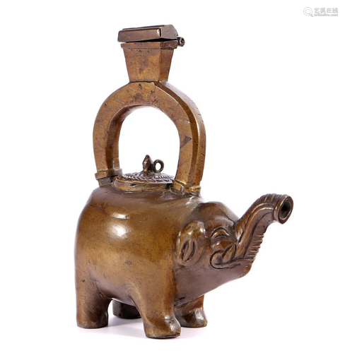 Oriental metal teapot in the shape of an elephant