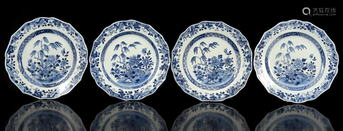 3 Chinese porcelain plates with blue decoration