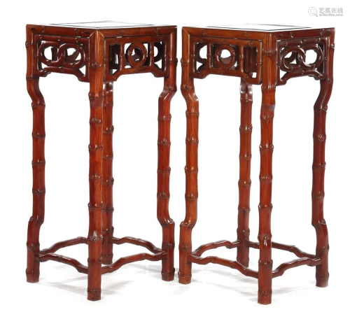 2 Chinese rosewood plant tables