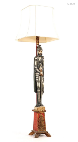 Wooden polychrome colored floor lamp base