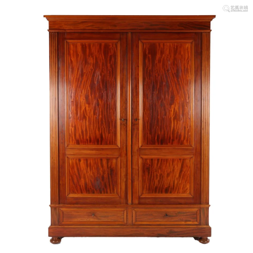 Mahogany 2-door linen cupboard