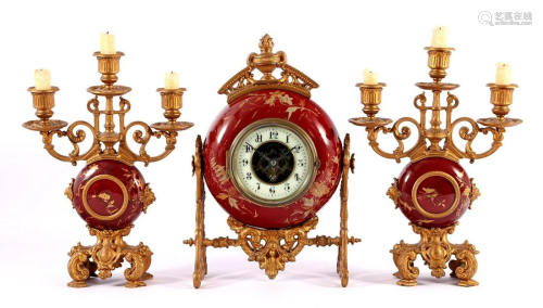 French earthenware mantel clock